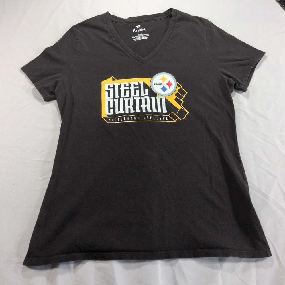 Pittsburgh Steelers Steel Curtain V-Neck T-Shirt